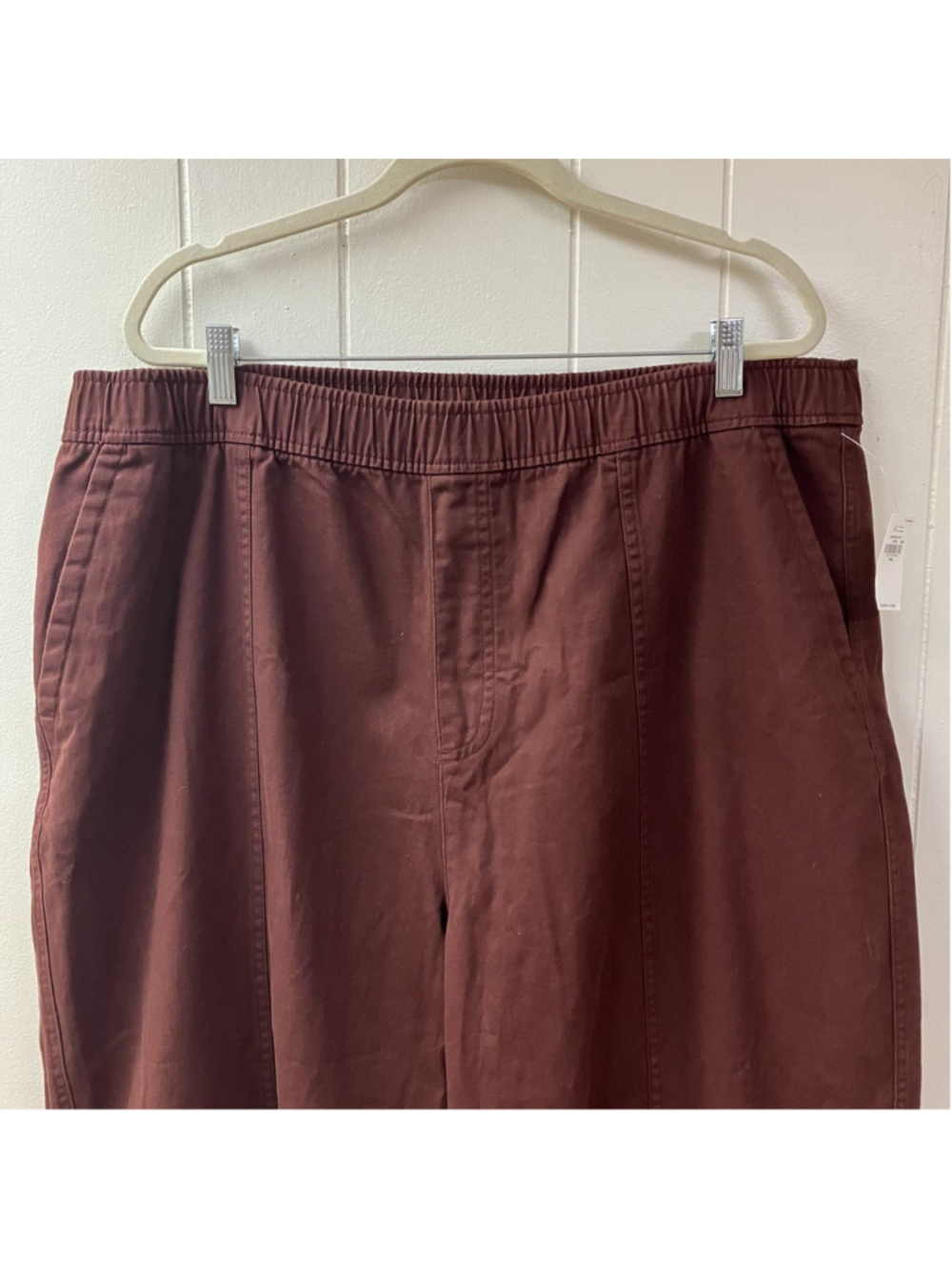 NWT Casual Fall Comfort Old Navy High-Rise Barrel Pull-on Pants XXL Burgundy - Picture 4 of 9